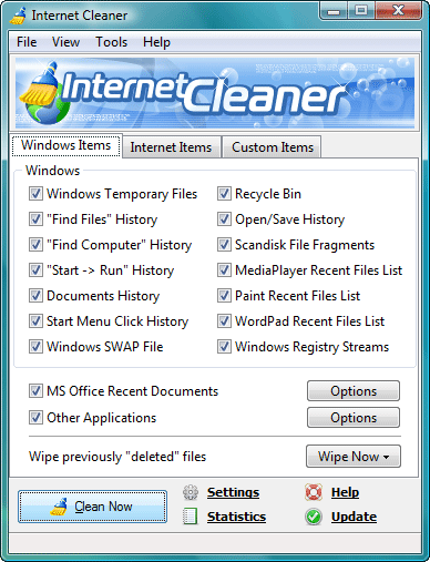 Screenshot of Internet Cleaner